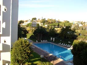 Framme vid hotellet i Marbella