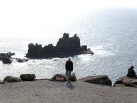 Vacker vy vid Lands End, Cornwall